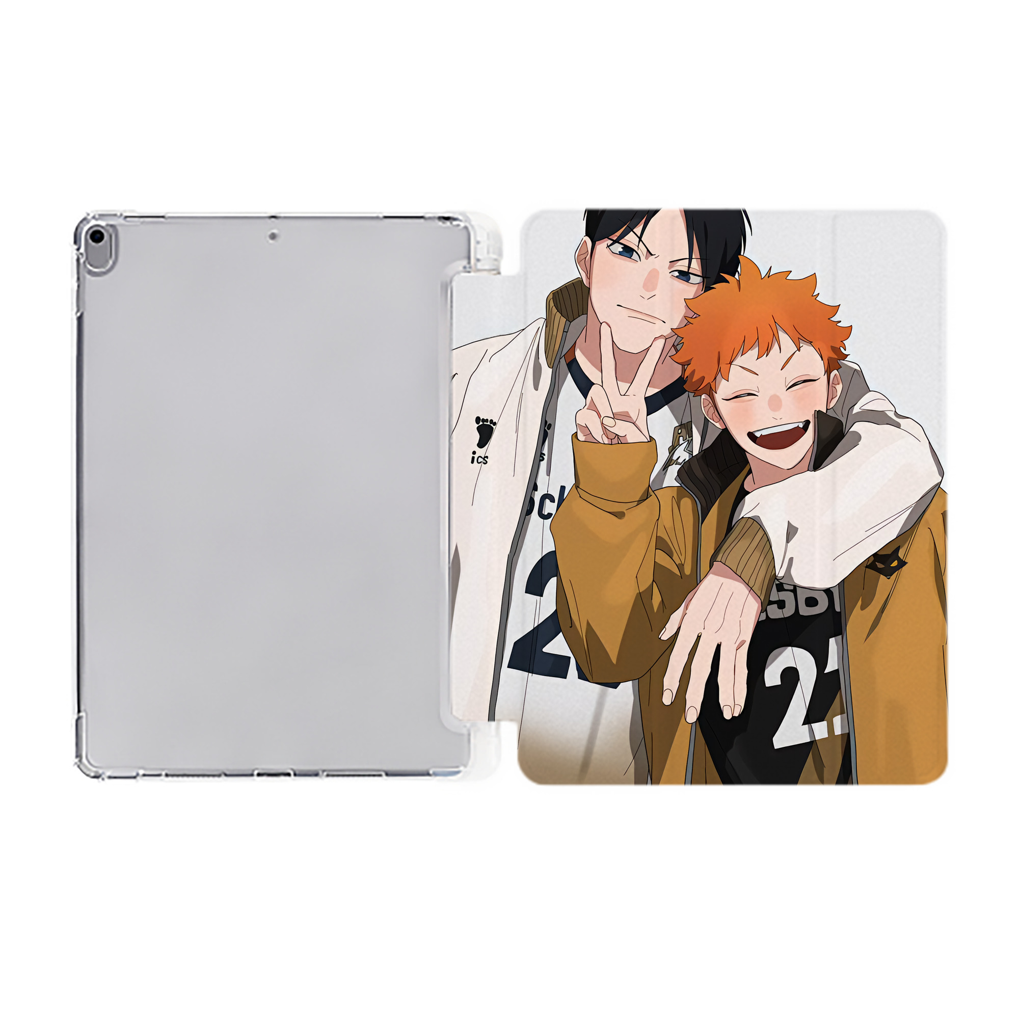 （画像用） ハイキュー!! Haikyu!! IPad ケース ペン収納付き 三つ折りスタンド PUレザー×シリコン 対応機種9.5/10.5/10.9インチ